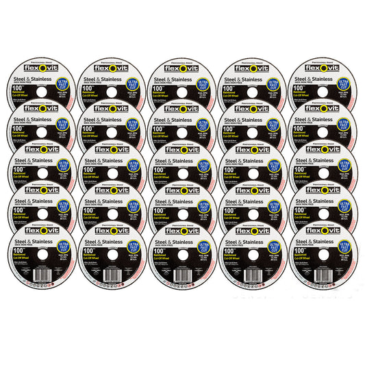25x Metal Cut Off Wheel 100mm x16 1mm Flexovit® PRO Angle Grinder Cutting Discs