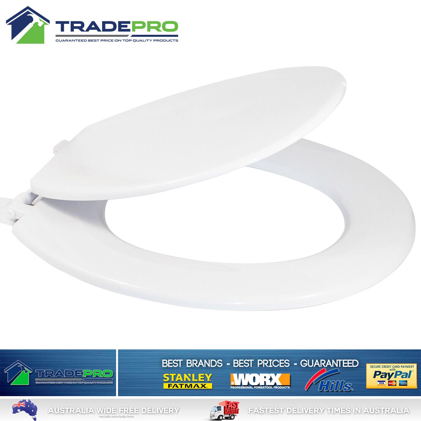 Toilet Seat & Cover Quality FixaLoo® Multi-Fit White with Hinges Aust Company