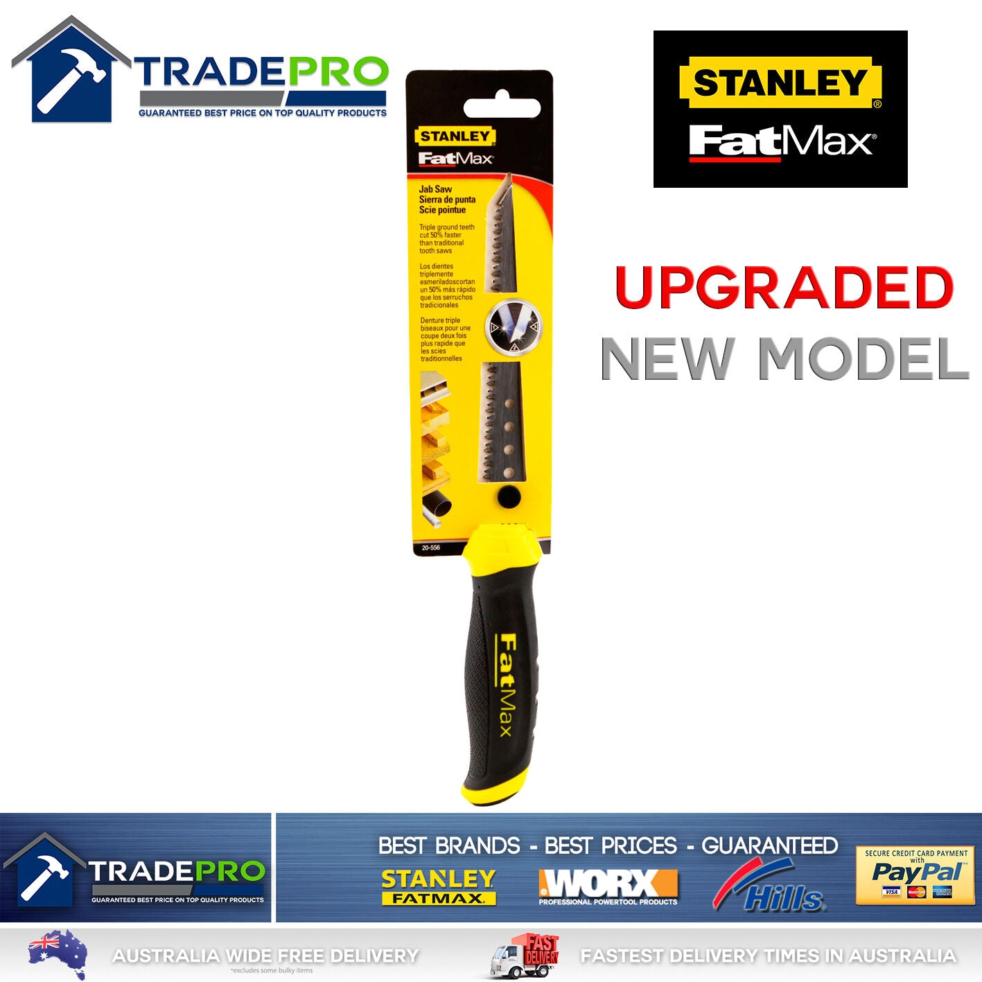 Stanley® Fatmax Jab Saw PRO New Model 160mm Jabsaw Wall Board Plaster Knife