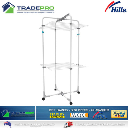 Hills Clothes Line Airer Premium Duo 12.8m Genuine Portable Clothesline Mobile