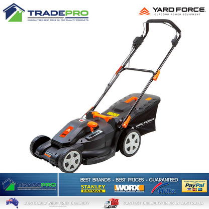 Lawnmower Mower YardForce Razor 400mm Cut 1800w Catcher Grass Push Lawn Trimmer