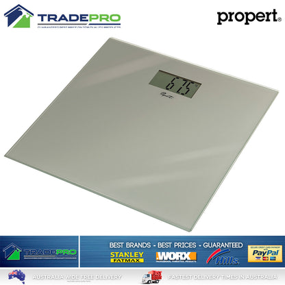 Bathroom Scale Digital Glass PRO Quality Propert® Electronic Scales LCD Silver