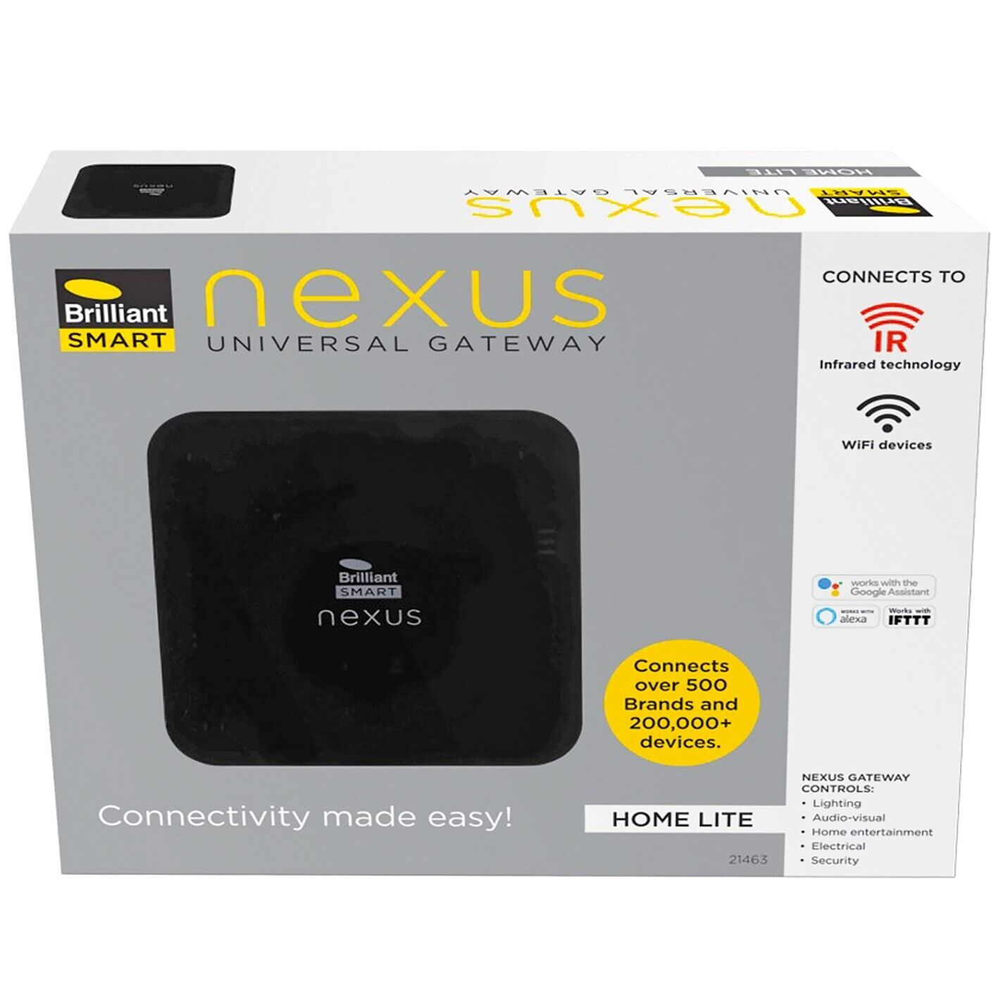 Brilliant Smart Nexus Lite Universal Gateway Black Wifi SmartHome Alexa PRO