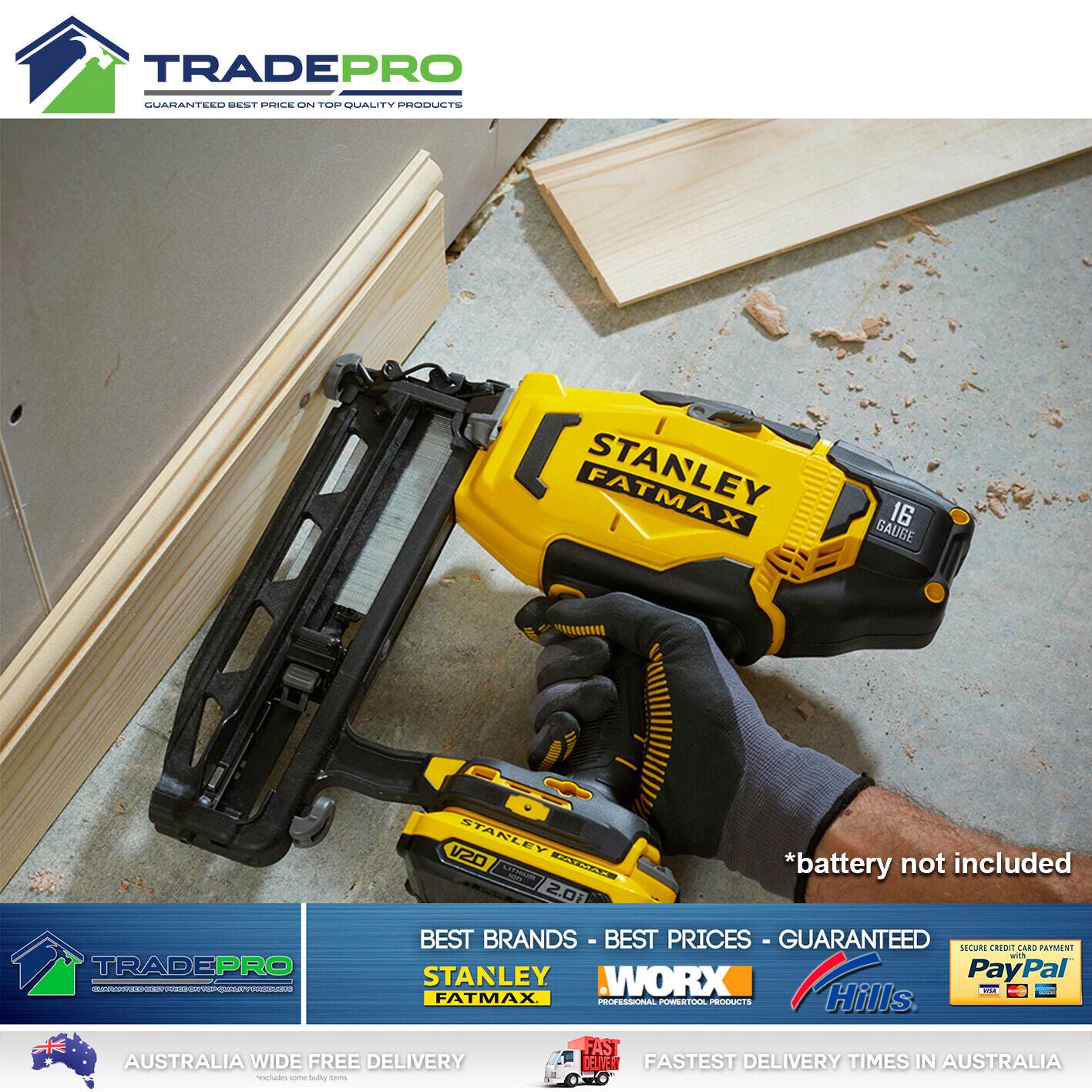 Stanley® Fatmax Nail Gun SFMCN616B Cordless 18v 16Ga Straight Finishing Nailer