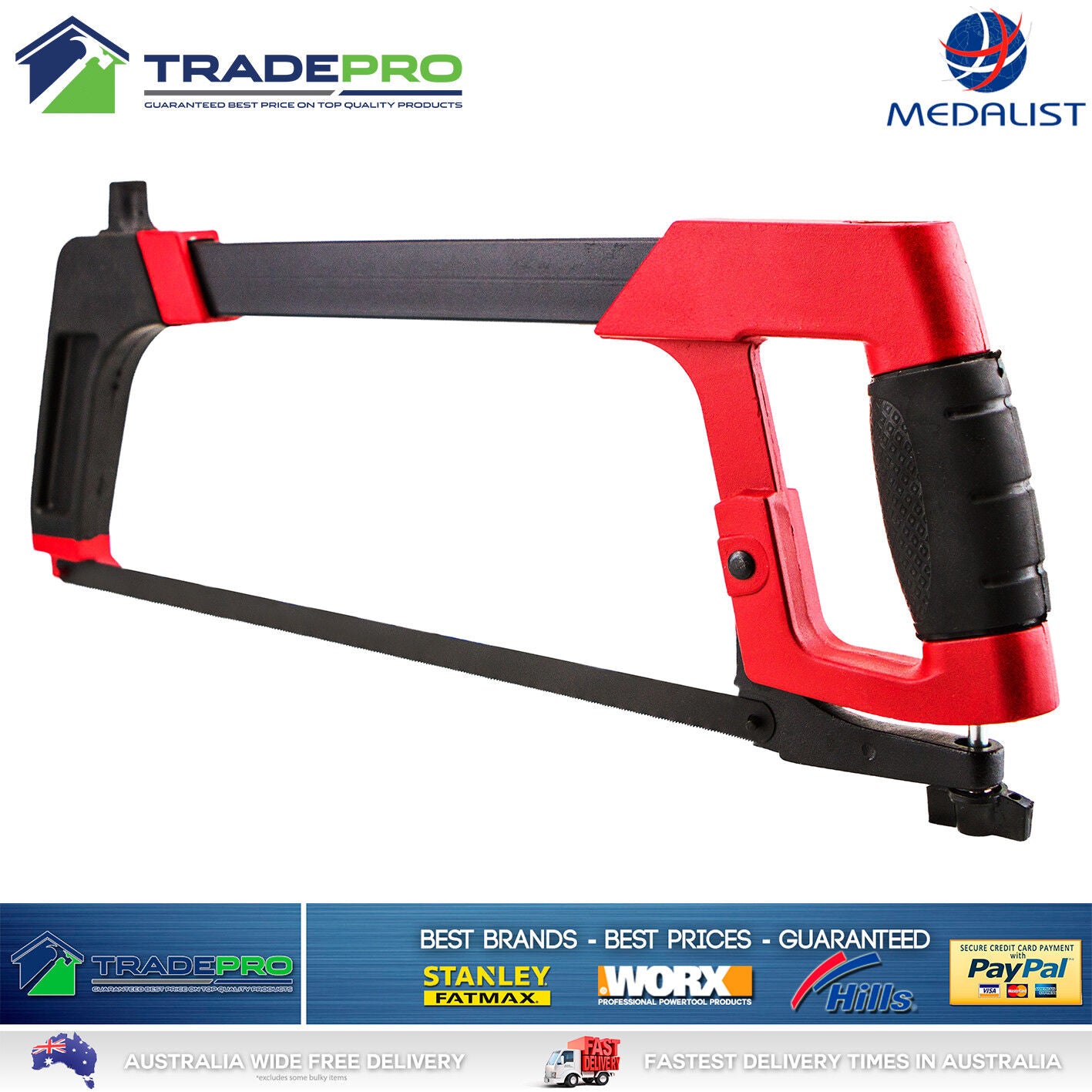 Hacksaw PRO Heavy Duty 300mm 12" Aluminium High-Tension Fast Change with Blade