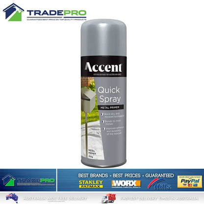 Spray Paint Can 310g Grey Metal Primer Quick Dry Smooth Bond Drip Resistant PRO