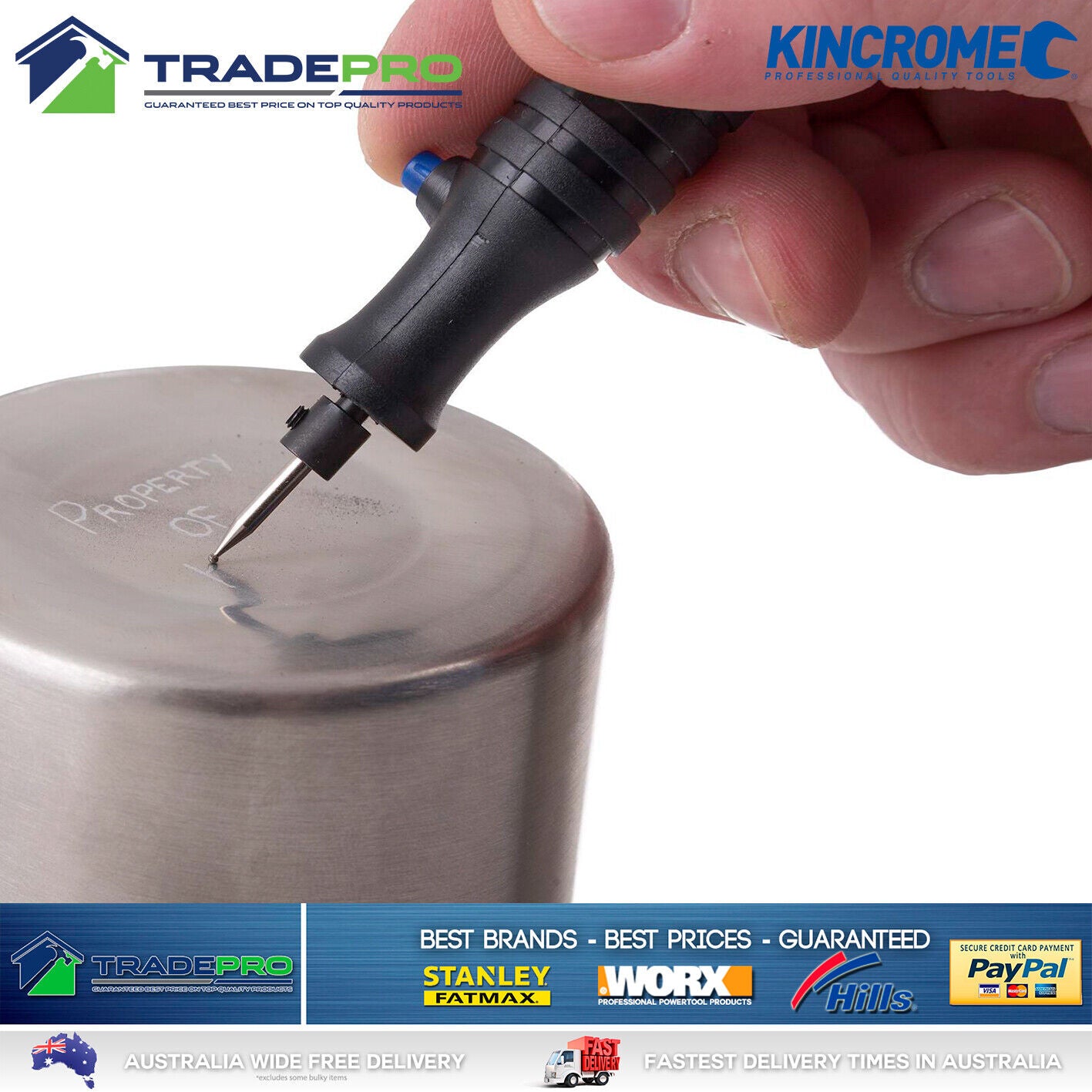 Kincrome Engraver Kit Genuine PRO Diamond Tip All Purpose Hobby Set 15000rpm