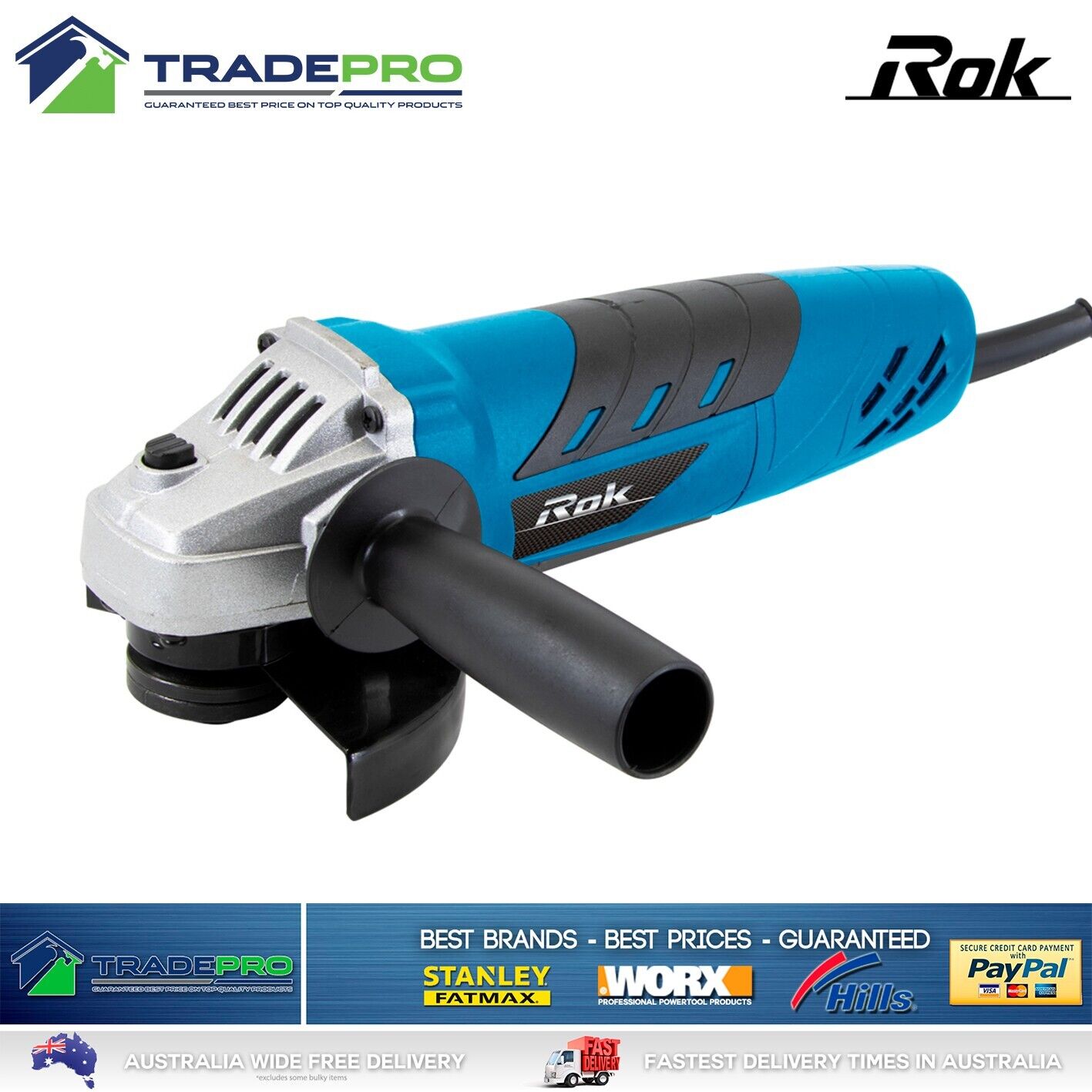 Rok Combo Kit Angle Grinder Circular Saw Electric Drill Sander Set 240V Tool
