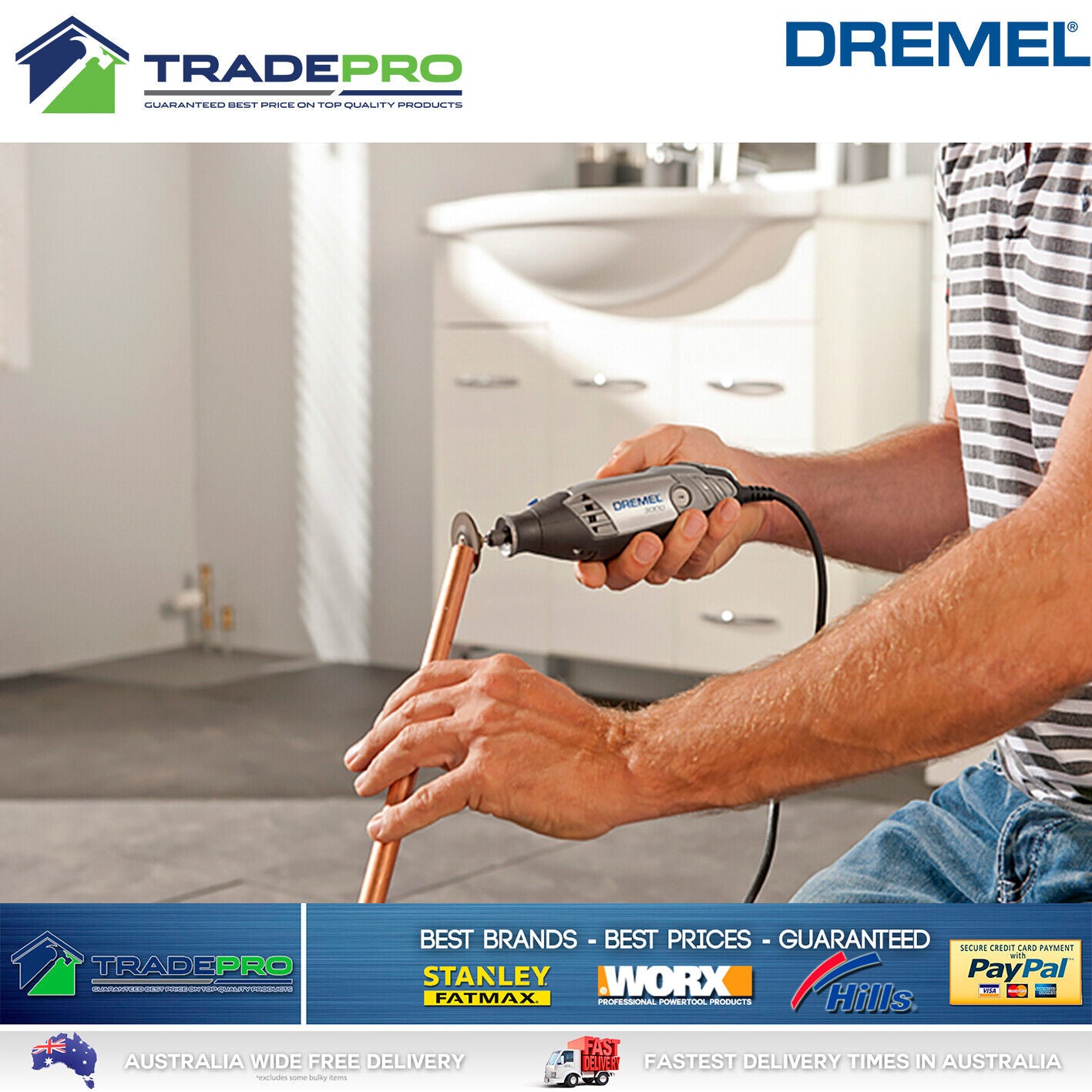 Dremel Electric Rotary Tool PRO 130W Variable Speed 3000 Series 26pc Kit & Case