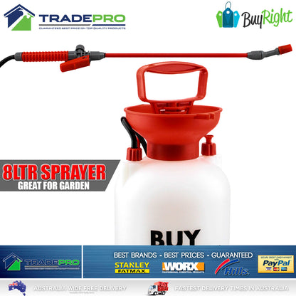 Chemical Garden Sprayer 8Ltr PRO W/Lance Adjustable Nozzle 8L Herbicide Pest