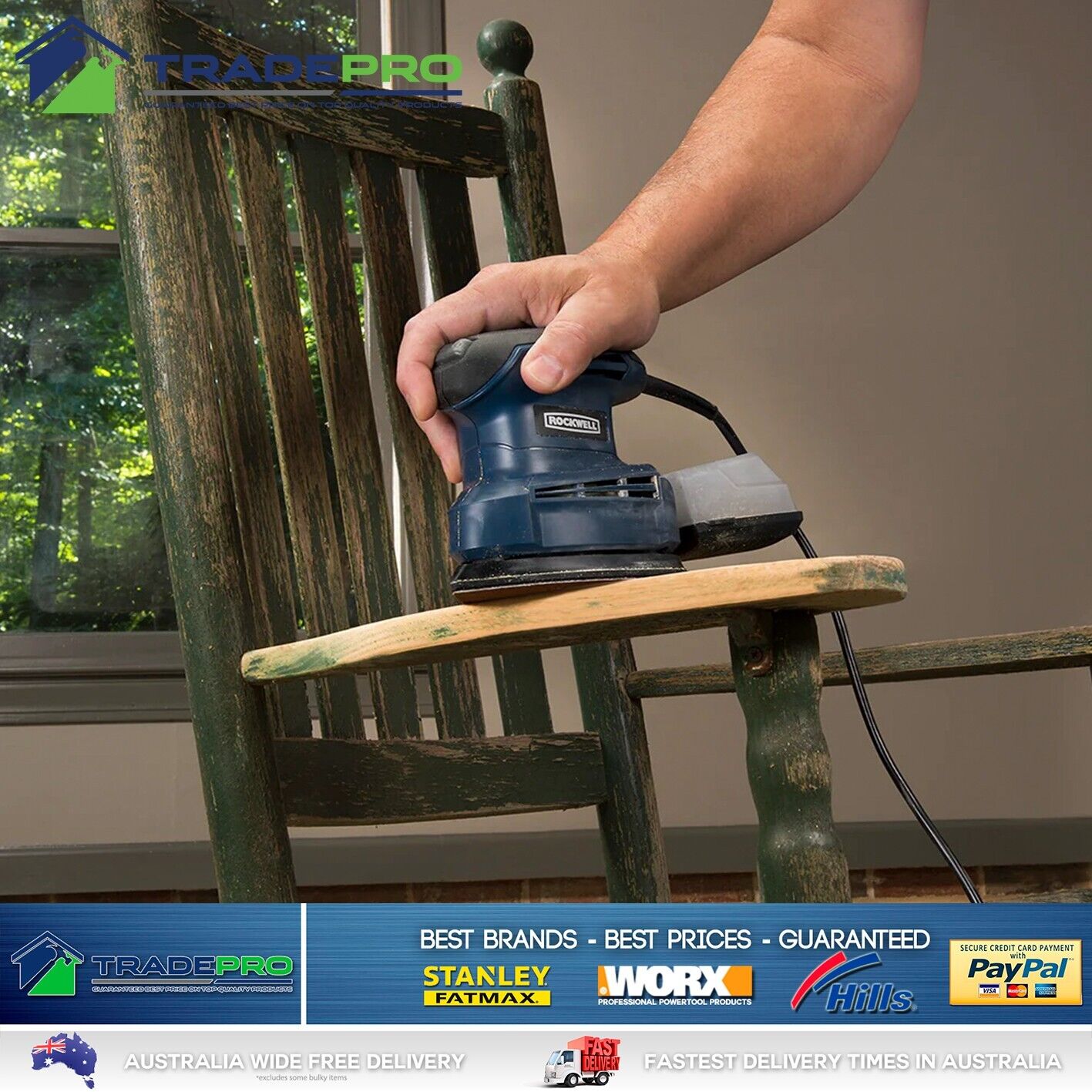thumbnail image 2 of 247bid 75W Electric Mouse Detail Palm Sander – 41 Sanding Sheets + Dust Box – 240V GM203-247 2 of 5