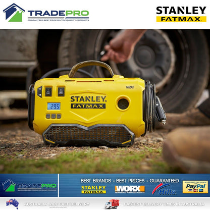Stanley Fatmax 18V 6pc Combo Kit Cordless Blower Inflator LED Light Set Battery