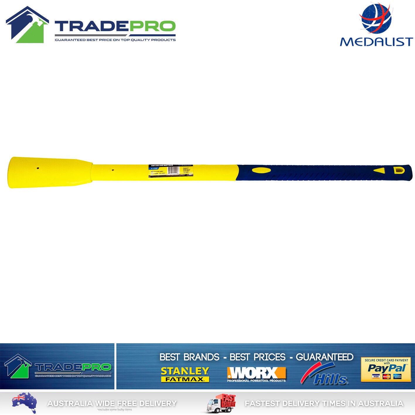 Mattock Medalist® 2kg & Fiberglass Handle Garden Cutter Hoe End Trench Digging