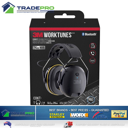 3M Worktunes Ear Muff Call Connect Bluetooth Wireless Hearing Protector Earmuff