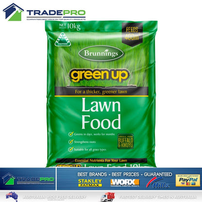 Green Up Lawn Fertiliser 10Kg Fast Fert Grass Lawns Feed Brunnings Buffalo PRO