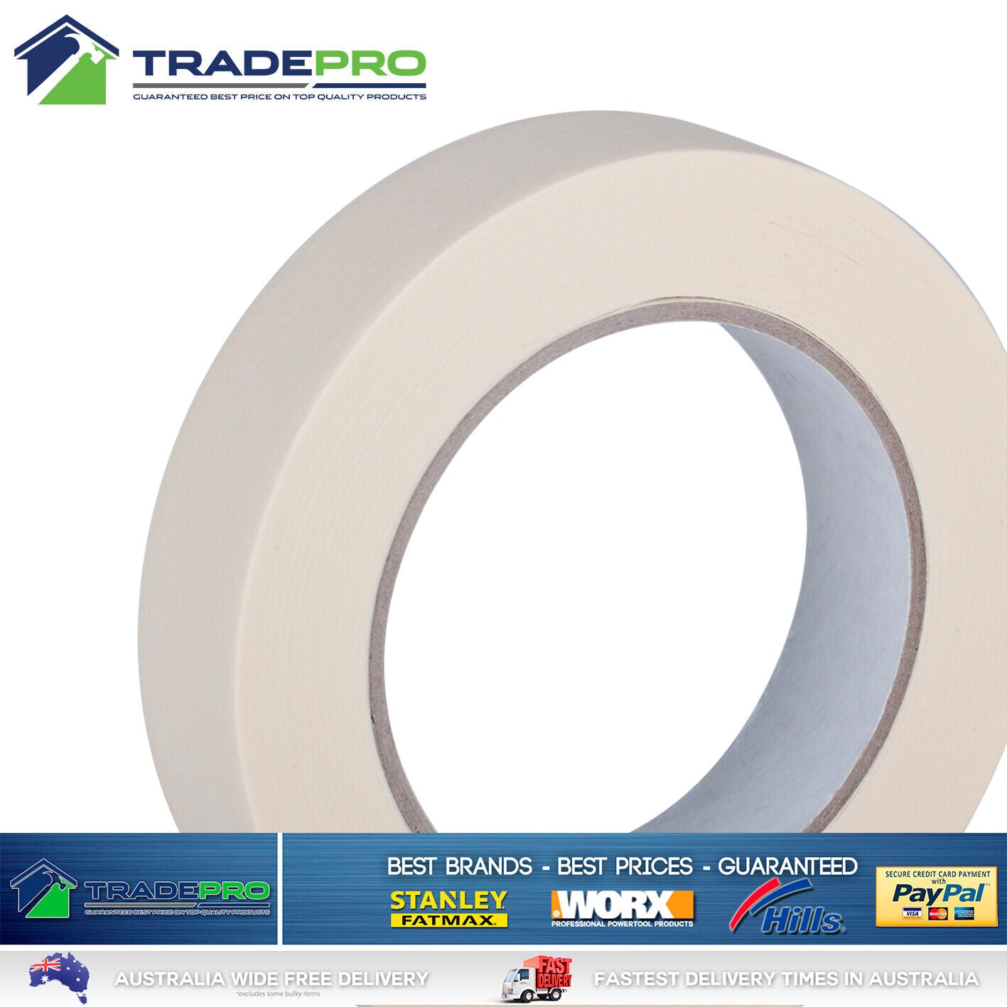 3x Masking Tape BuyRight Premium 18mm x 27m Bulk Painting Paint Edging Sticky