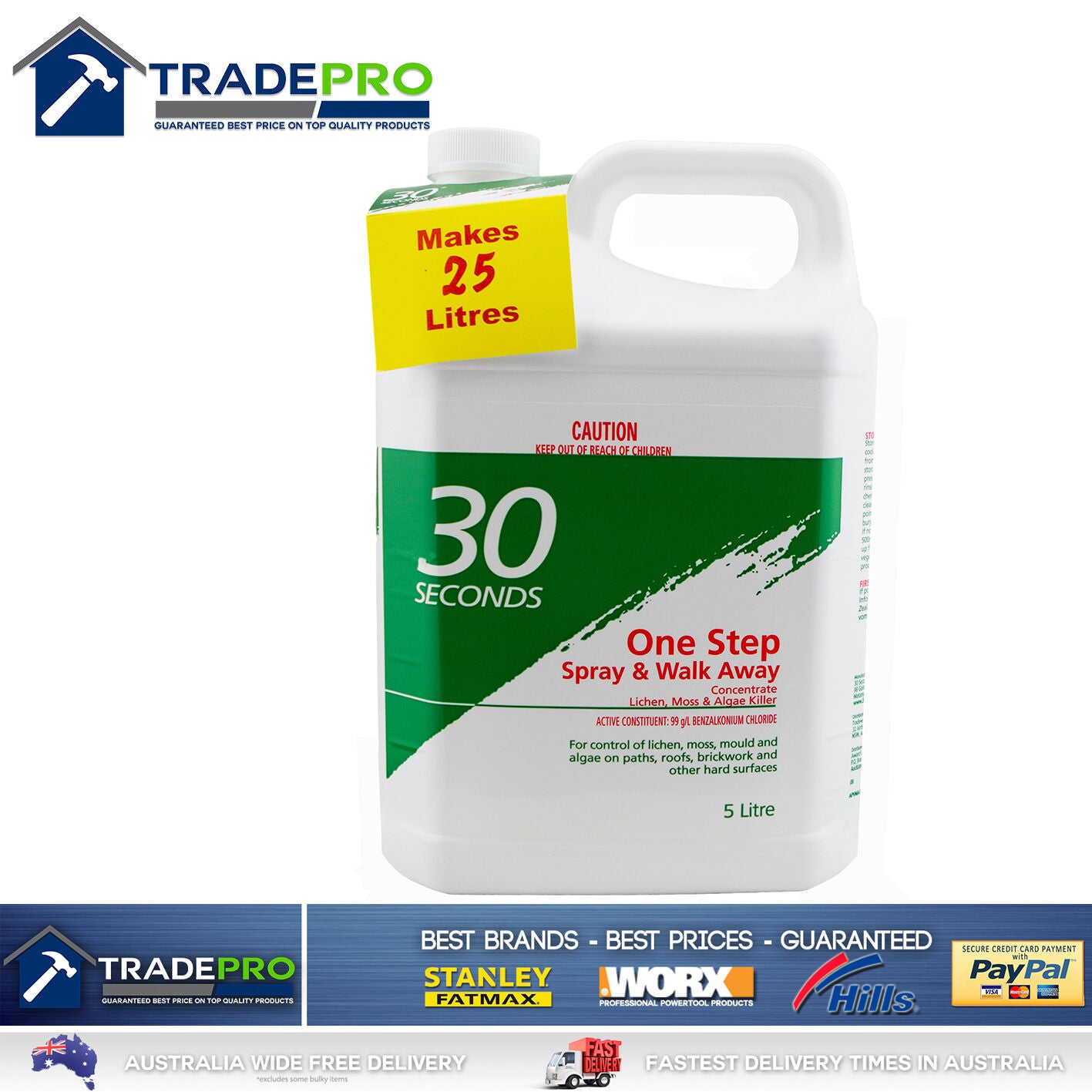 Spray & Walk Away 5ltr Wet Forget Algae Moss Mould Cleaner Remover 5L 30 Seconds