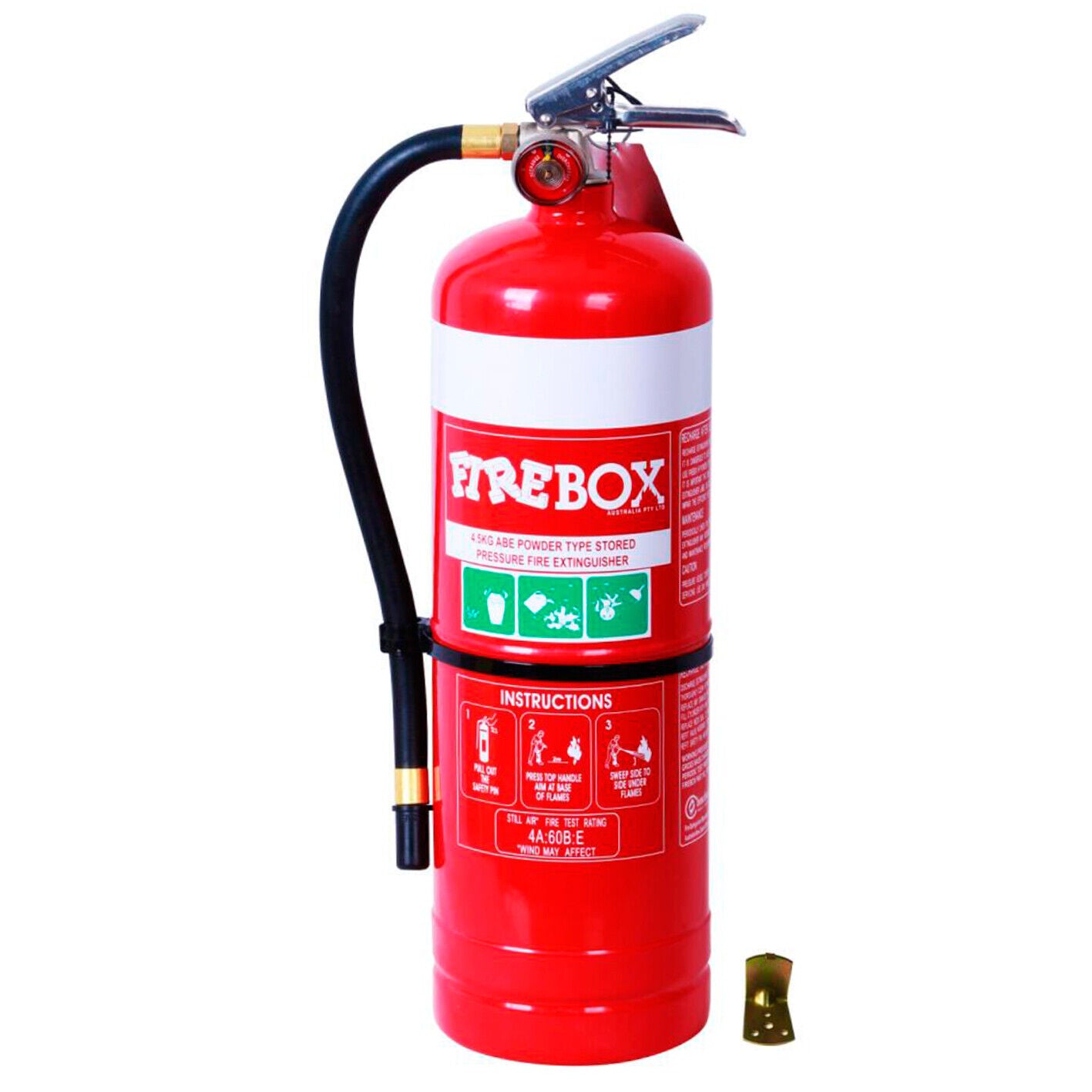Fire Extinguisher 4.5kg ABE Firebox® PRO 4.5 kg Industrial Dry Powder & Bracket