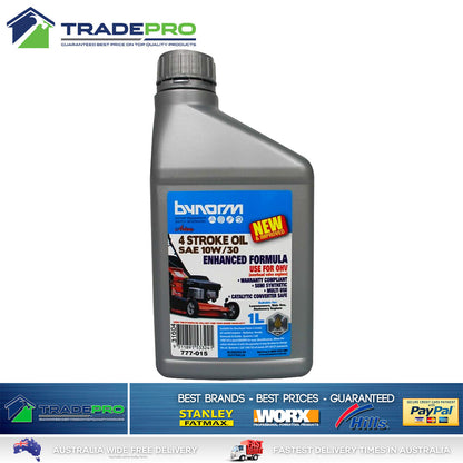 Lawnmower Oil 1Ltr SAE 10W/30 4 Stroke Bynorm Semi Synthetic Lawn Mower Fluid 1L