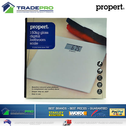 Bathroom Scale Digital Glass PRO Quality Propert® Electronic Scales LCD Silver
