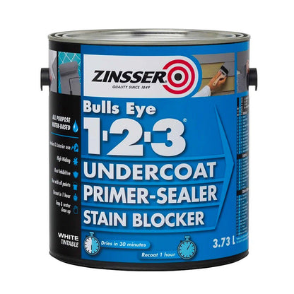 Paint White 4Ltr Zinsser® Premium Bulls Eye 3in1 Primer Sealer Undercoat 4 Litre