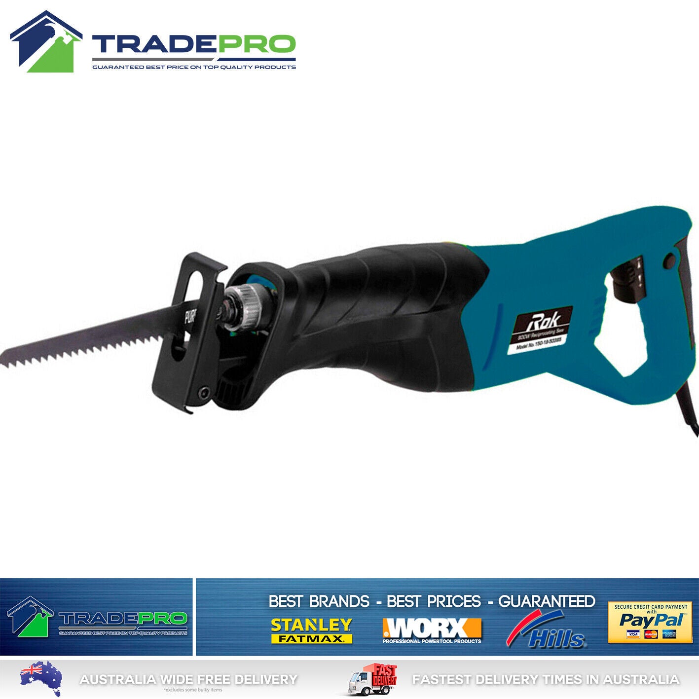 Reciprocating Recipro Saw 800w Quality Rok® Heavy Duty with Blade Kit Sabre Saw