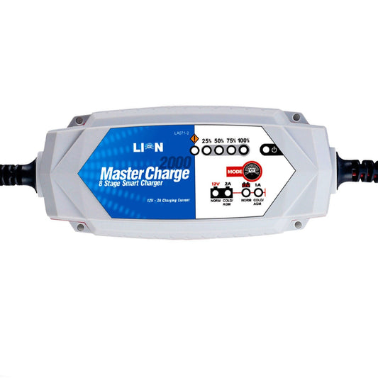 Battery Charger Lion PRO Smart 8 Stage Automatic 6V & 12V Car Bike 4WD AGM ATV