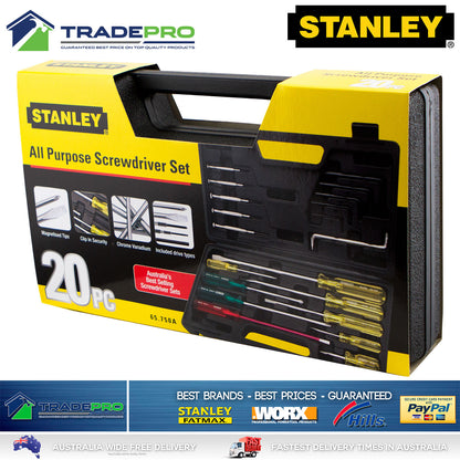 Stanley® 20pc Screwdriver Set in Carry Case with Hex Keys Screw Driver Kit 20pc