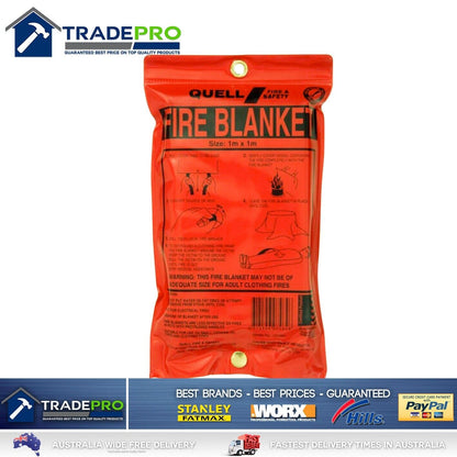 Fire Blanket Quell Chubb Premium Large 1Mtr Safety Kitchen Fire Extinguiser Rug