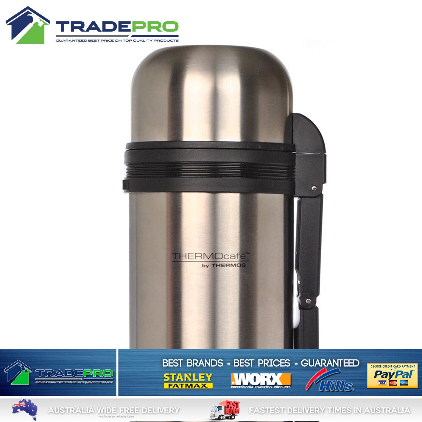 Thermos Flask Stainless Steel 1.8L Vacuum Insulated Bottle Drink Food 1.8 Litre