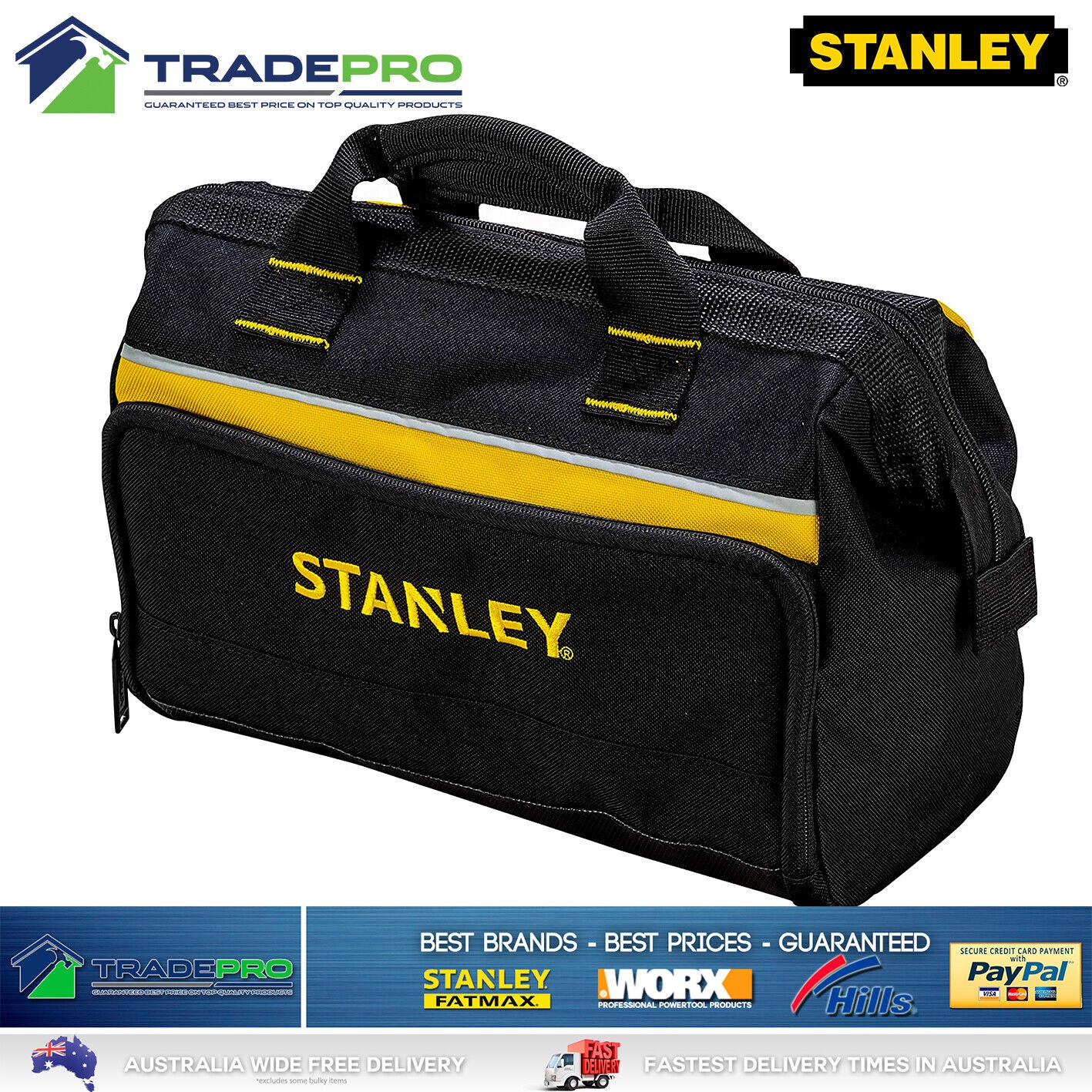 Stanley Tool Bag Tote 12" 300mm Organiser 1-93-330 Carry PRO Storage Pocket Case