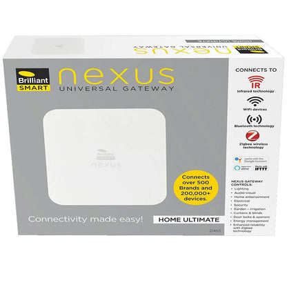 Brilliant Smart Nexus Ultimate Universal Gateway White Wifi SmartHome Alexa PRO