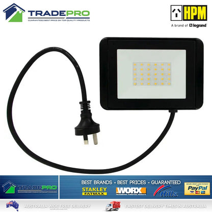 HPM LED Light Slim Fina Black 10W Sensor Outdoor Flex Plug Weather PRO