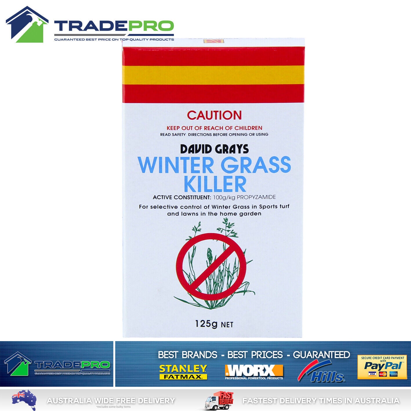 winter grass herbicide Winter Grass Killer 125g David Grays Lawn Weed Control Propyzamide PRO – TradePro Hardware