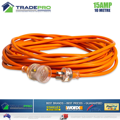 Arlec Caravan Extension Lead 10M Power Electric Cable Cord 15A 10Mtr RV Aust App