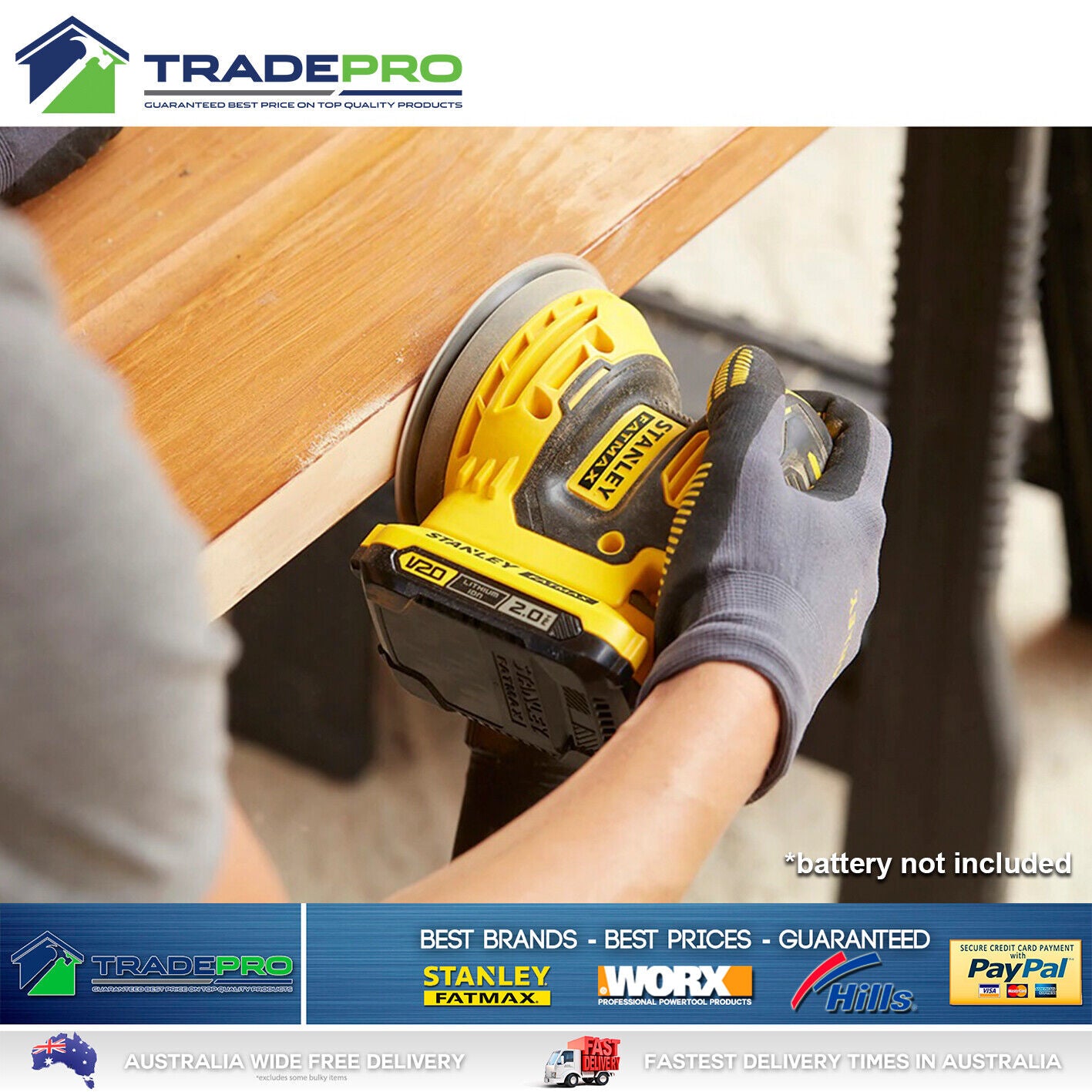 Stanley® Fatmax 18V Sander Random Orbital Wood Paint Metal with Dust Cartridge