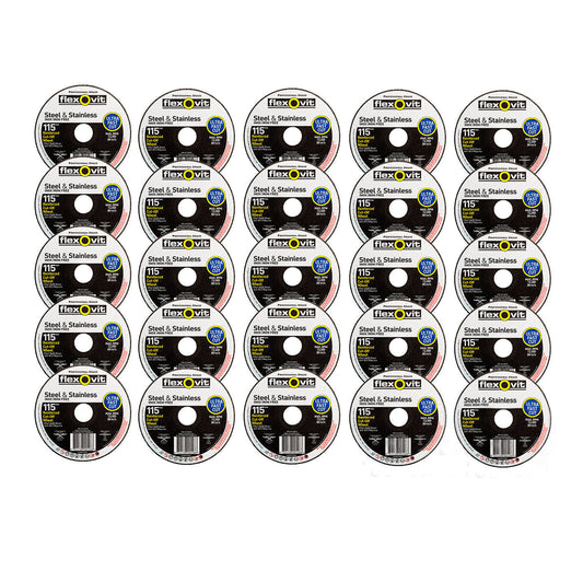25x Metal Cut Off Wheel 115mm x22 1mm Flexovit® PRO Angle Grinder Cutting Discs