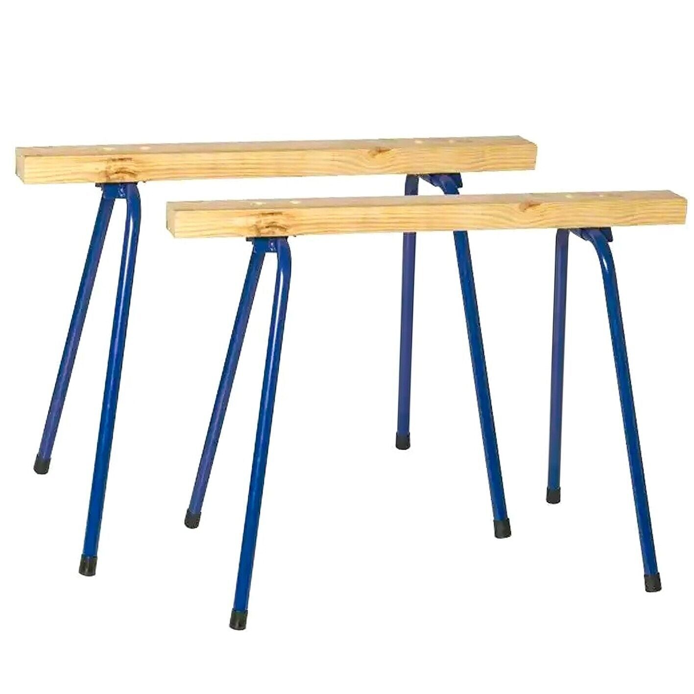 Saw Horse 2pc Pair PRO Trestle Steel Foldable Work Bench Stand Support Legs