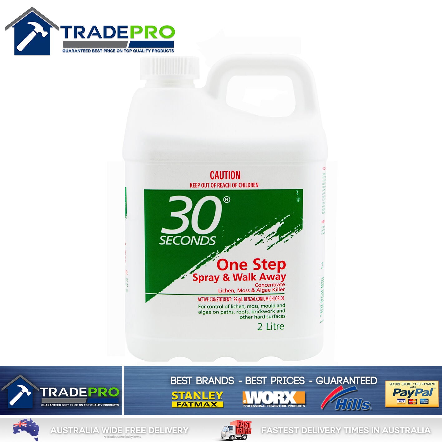 Spray & Walk Away 2ltr Wet Forget Algae Moss Mould Cleaner Remover 2L 30 Seconds