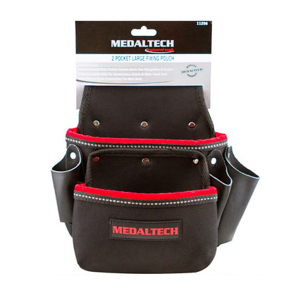 Nail Bag 2 Pocket Medaltech® Large Fixing Pouch 3 Tool Slot Riggers Apron Screws