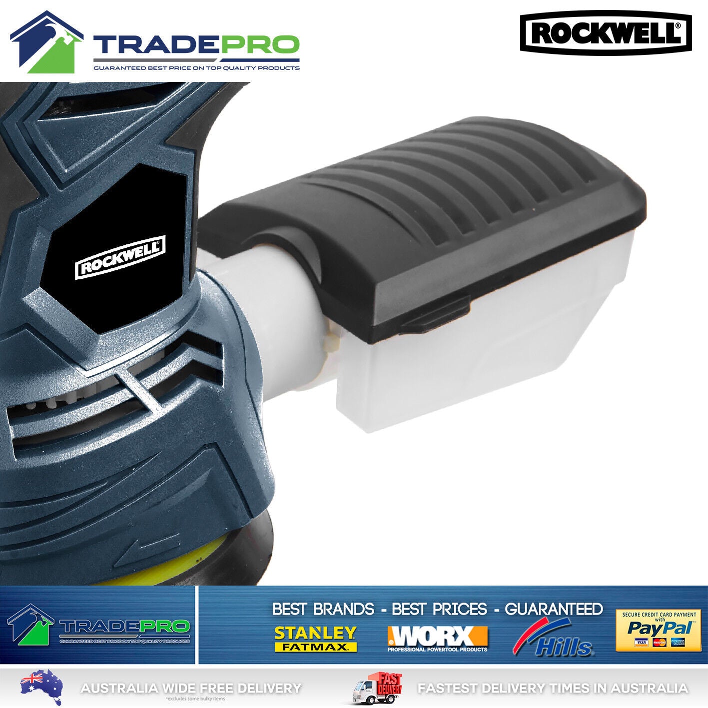 Electric Orbital Sander 125mm 240w PRO with Bonus Sandpaper & Dust Cartridge