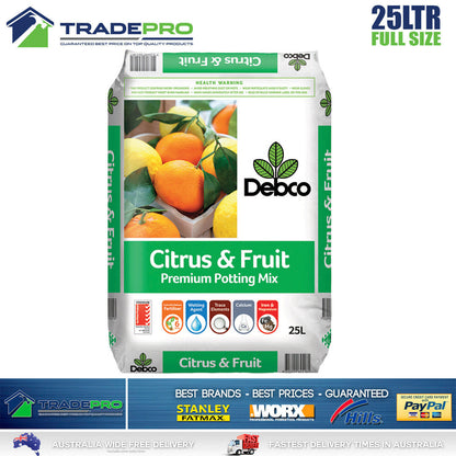 Debco 25L Citrus Fruit Premium Potting Planting Mix Fertiliser Tub Garden Soil