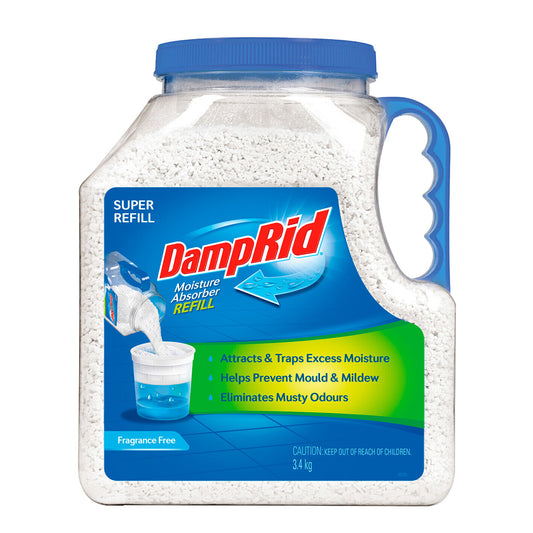 DampRid Refill Moisture Absorber 3.4kg Damp Rid HUGE NEW Model Mould Odour Kill
