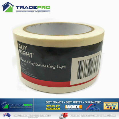 3x Masking Tape BuyRight Premium 18mm x 27m Bulk Painting Paint Edging Sticky