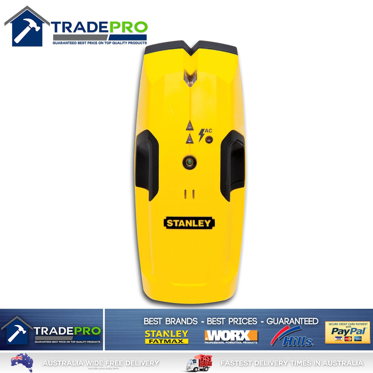 Stanley Stud Detector Sensor Finder S100 NEW MODEL AC Detection Metal &Wood Scan