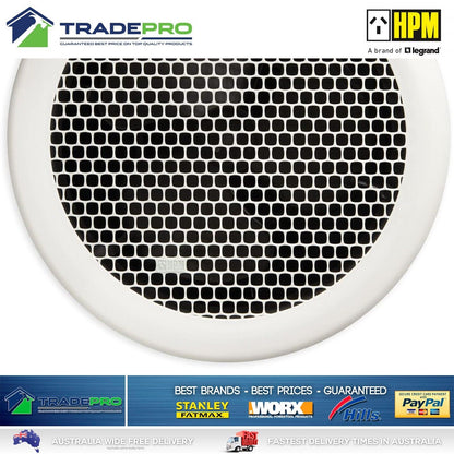 Exhaust Fan Bathroom 250mm Round Quality HPM® PRO Fan Ceiling Kitchen White
