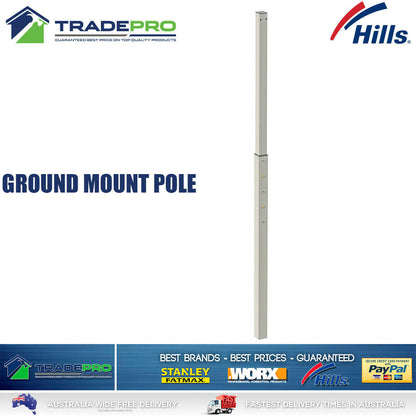 Hills Slimline Post Kit Adjustable Ground Mount Pole Suits 4 & 6 Clothesline