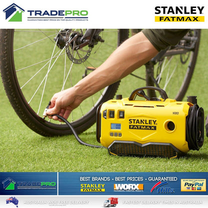Stanley Fatmax 18V 6pc Combo Kit Cordless Blower Inflator LED Light Set Battery