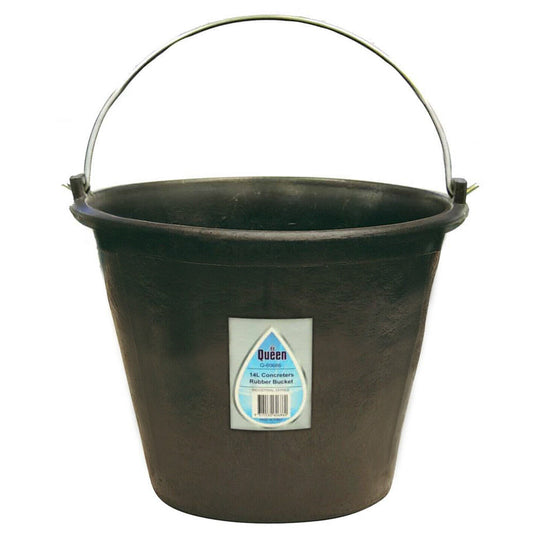 Bucket Rubber Heavy Duty Stock Safe with Handle 17.5 L Horse Commercial Cement