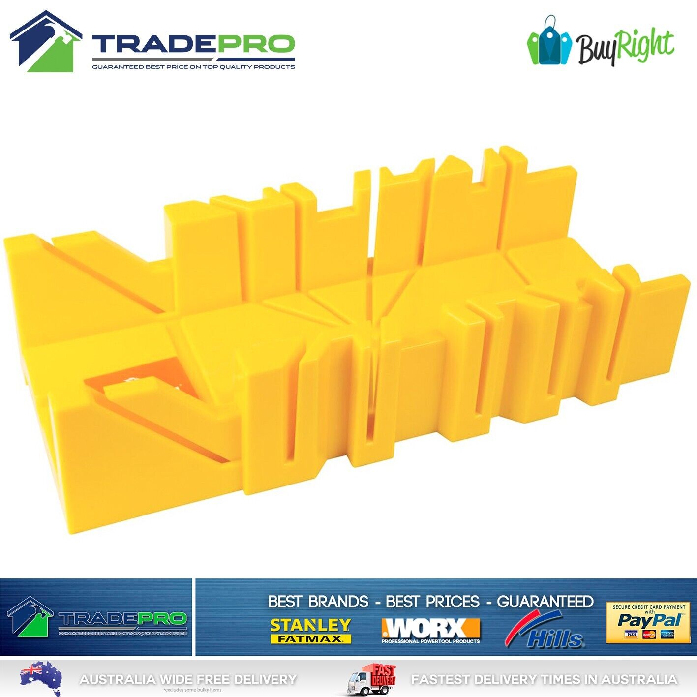 Plastic Cornice Mitre Saw Box 300mm PRO Square Angle 90/45 Degree Guide Wood Cut